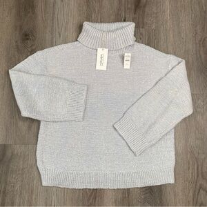 New Haven Well Within‎ Sweater Women's Size S Grey Cable Chunky Knit Turtleneck